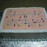 Root Canal Files Happy Birthday An office cake for dentist. All buttercream. Root Canal Files spell out happy birthday