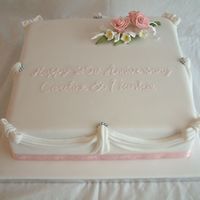 Silver Anniversary The lady wanted a simple anniversary cake to renew her vows. She want pink as it was the color scheme of her original wedding. Vanilla...