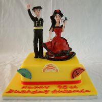 Spanish Dancers 90Th Birthday Madeira with vanilla butter cream cake with sugar paste Spanish dancers all edible, thank you for looking