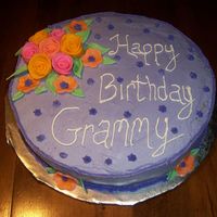 Birthday Cake For Grandma This cake was a lot of fun to make! My first time working with flowers and gum paste. Some lessons learned, but not too bad over all.