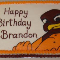 Hokie Bird Butter cream freehand drawing of the VT Hokie Bird. Go Hokies!