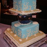 Beach Cake #3 This is my 3rd beach cake and this time I remembered the fish in the bowl! LOL.