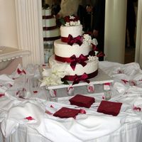 My Brother's Wedding This is a wedding cake I made for my brother last year. French vanilla cake with chocolateraspberry ganach as filling on the layers. Delish...