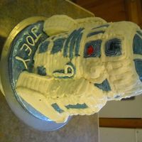 R2D2 For My Son's 9Th Birthday I just used 7" rounds stacked for the body and a ball pan for the head. The leggs were Little Debbie Swiss cakes cause I didn't...