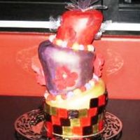 Mums 75Th Topsy Turvy Cake My first topsy turvy attempt for mums 75th birthday. Bottom tier chocolate mudcake covered with ganache and fondant decorated in sugar...