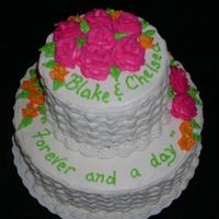 Bridal Shower Cake A friend asked me to make a cake for a bridal shower she was giving. The bride's colors were bright pink and orange with a floral...