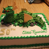 Dragon This cake was inspired by DianeLM photo , I didnt do hers justice but it was an ok first dragon . Its a class reunion cake with their...