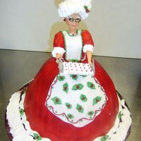 Mrs. Claus 3 A customer saw my previous cake and order one. The dress is made of buttercream icing and the apron is fondant.