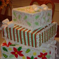 Christmas Gifts This is my first attempt at a 'gift' cake. I thought it turned out OK.