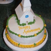 Anniversary Cake The church was made out of royal icing