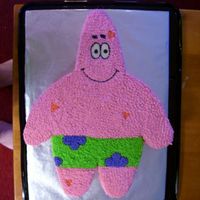 Patrick Chocolate cake, buttercream icing. Carved the cake out of 1/2 sheet cake. First time ever carving a cake. I drew the pattern, I thought it...