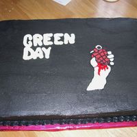 Greenday HAlf van. half choco. With chocolate frosting as my base, then black coloring. I used piping gel for the blood. White coloring first, then...