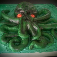 Cthulhu Cthulhu cake done for a H.P. Lovecraft birthday event in Dallas.