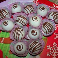 Strawberry Cake Truffles Strawberry cake scraps mixed with Chambord, french vanilla coffee creamer and chopped dark chocolate. If it weren't for all the...