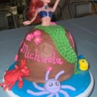 Little Mermaid Cake for a friends child who was celebrating her 4th birthday. She started screaming with joy when she saw it. A very good day to be a cake...