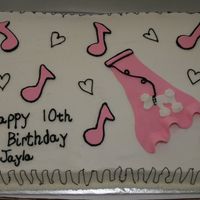 Jayla's Birthday Cake Butter Cake with b/c icing. The birthday party was a 50's theme.