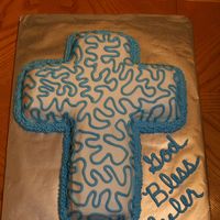 Tyler's Baptism Butter Cake with Indy Debi's icing for my grandson's baptism. Awesome day!