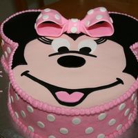 Kaylee's 4Th Birthday Minnie Mouse birthday cake for my grand-daughter's 4th birthday. 10" round with 6" ears. Fondant face and accents. Thanks to...