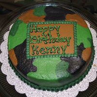 Camo Cake I made this for a friend of mine who is in the Marines. It is all buttercream.