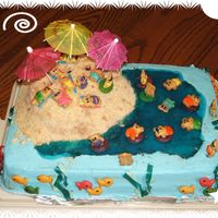 2007Birthdayparty_006.jpg Made this for my daughters 6th birthday. She helped. I used crushed vanilla wafers for the sand and blue jello for the ocean.