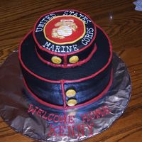 Dress Blues I made this cake for a friend returning from Iraq. It is all Buttercream except for the emblem, it is Royal Icing. I got the idea from here...