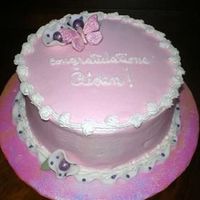 Kindergarden Graduation Chocolate with cookies & cream filling, BC frosting, fondant accents and ruffle. Only a 6" cake. TFL!