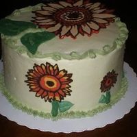 Sunflowers! WASC with BC, sunflowers and leaves are made using chocolate transfer. TFL!