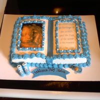Baby Shower Buttercream with fondant pacifier & booties. Ultrasound is edible image and is the actual ultrasound of mom 2 be