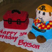 Bob The Builder My mother and I used the bear pan for this and just shaved off what we didnt need. We used a loaf pan to make the toolbox. This was a cute...