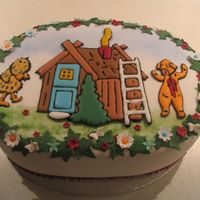 Another Runout Cake RI RunOut and FP flowers around the cake