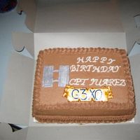 "darn Good Chocolatecake" I made again the "darn good chocolate cake" from the CMD book. it is filled with strawberry buttercream and covered in chocolate...