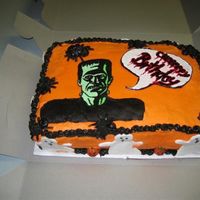 Fbct And Mmf Ghosts 2 Layer Apple Spiced Cake with Caramel Frosting. Frankenstein is a FBCT, "Bubble" is MMF painted with Foodcolor, so are the...