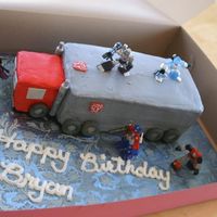 Bryans Cake Transformer cake. My first try at a truck. Had fun!