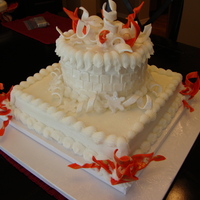 Fire And Ice Cake Cake I donated for a charity dinner with a Fire and Ice Theme. Buttercream with fondant accents.