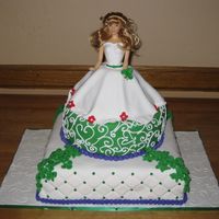 Bridal Shower the bride to be is very irish and collects barbies. her colors are green red and purple, this is what I came up with