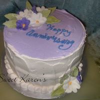 Michelle's Anniversary Torted 8" yellow cake w/vanilla bean custard and fresh chopped strawberry filling.Thanks for looking