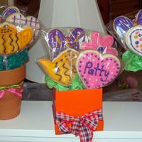 Cookie Bouquets For Teachers NFSC covered with MMF and Glaze details-My first cookie bouquets- it was really fun and not too hard to do-the hardest part was putting...