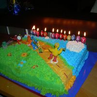 Big Bird Leads The Parade A really easy cake to decorate & transport to my nephews 2nd birthday