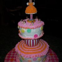 Fairy Cake A friend is having a girl; so I did this cake in buttercream & used necco wafers for the circles