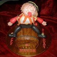 Pirate Sitting On A Barrel My version of a cake from Debbie Browns Storybook Cakes. I loved doing this cake , it was a real challenge. The head fell off twice and the...