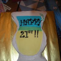 Drink For A 21St Birthday drink glass for a 21st birthday at work. buttercreme with fondant accents