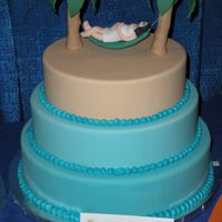 Display From Ices Convention This is one of the display cakes that I took to the ICES convention. It is a pregnant lady laying in a hammock between two palm trees....