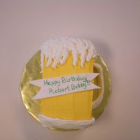 Beer Mug beer mug cake for a co-workers birthday. lemon cake with vanilla buttercreme frosting. hope you enjoy!