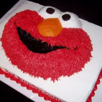 Elmo On Half Sheet Cake 