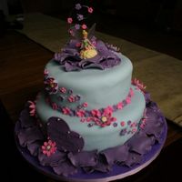Tinkerbell This cake for a little girl that was turning 3. She loves, loves, loves Tinkerbell. The flowers are supposed to be floating around like the...