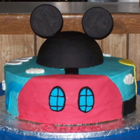Clubhouse Cake Mickey Mouse Clubhouse cake for my nephew's 1st birthday. 12" round chocolate cake with Oreo filling iced in buttercream with...