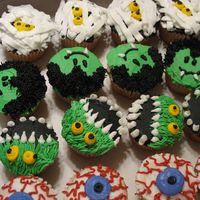 Halloween Cupcakes Cupcakes that my kids made for halloween all buttercream icing