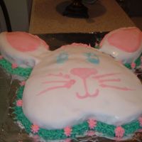Bunny Cake This was my first time using fondant. I don't really like it It was just for our family but I have a lot more practice to do!!