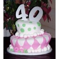 Topsy Turvy 40Th Birthday Bottom tier was strawberry wine cake and top tier was chocolate fudge both with fondant. This was for a lady who really was not happy about...