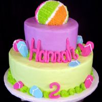 Beachball Cake Buttercream with fondant accents. So much inspiration came from CC for this cake. I loved doing the lettering this way!